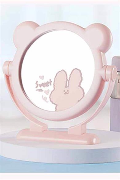 Pembe Renk Ayıcık Figürlü Masa Aynası