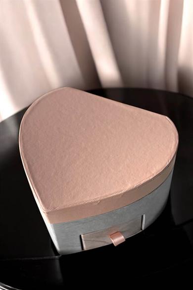 Pembe Renk Kalp Figürlü Bölmeli Çekmeceli Takı Organizeri