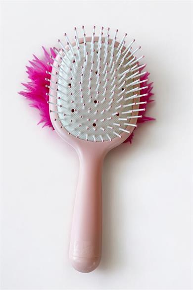 Pembe Renk Canavar Figürlü Charm Takılabilir Saç Fırçası/Tarak