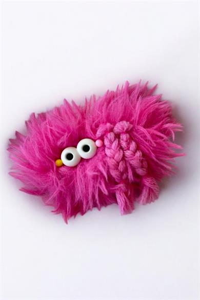 Pembe Renk Canavar Figürlü Charm Takılabilir Saç Fırçası/Tarak