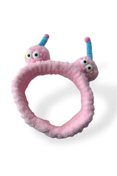 Pembe Renk Canavar Figürlü Peluş Saç Bandı
