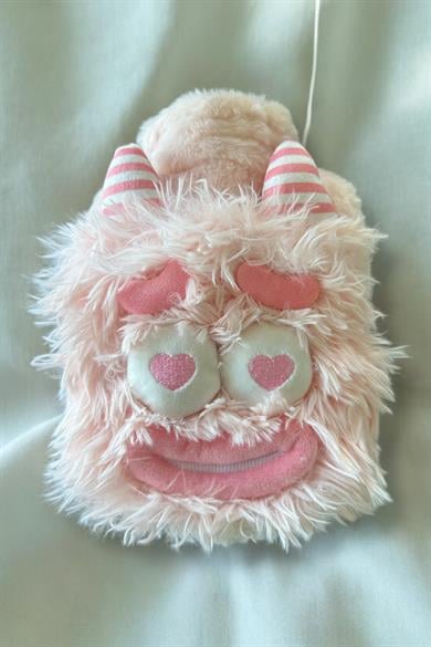 Pembe Renk Canavar Figürlü Peluş Sıcak Su Torbası