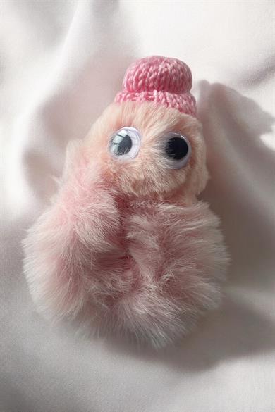 Pembe Renk Canavar Figürlü Peluş Simit Toka