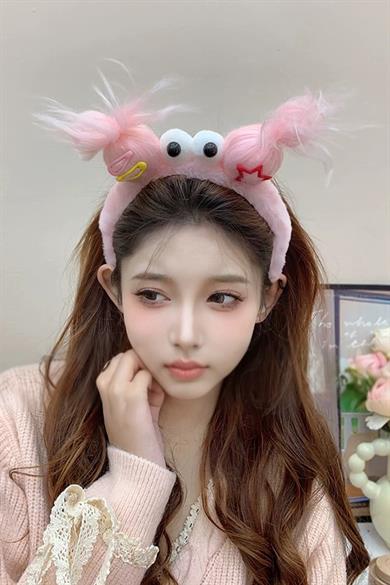 Pembe Renk Canavar Figürlü Peluş Taç