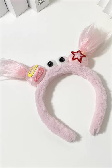 Pembe Renk Canavar Figürlü Peluş Taç