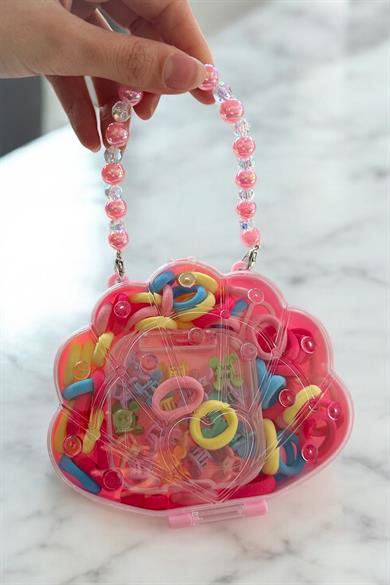 Pembe Renk Çantalı Çocuk Toka Set