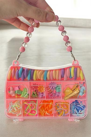 Pembe Renk Çantalı Çocuk Toka Set