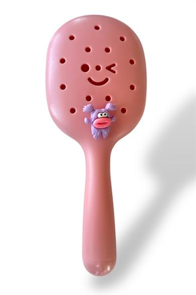 Pembe Renk Charm Takılabilen Saç Tarama Fırçası/ Tarak
