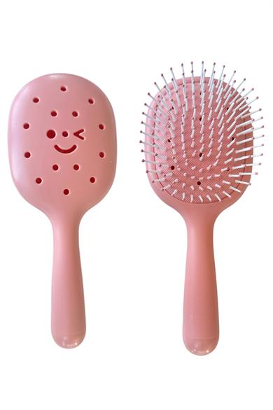 Pembe Renk Charm Takılabilen Saç Tarama Fırçası/ Tarak