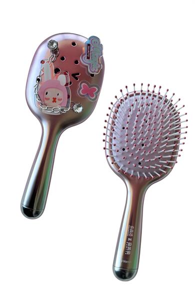 Pembe Renk Charmlı Saç Tarama Fırçası/ Tarak