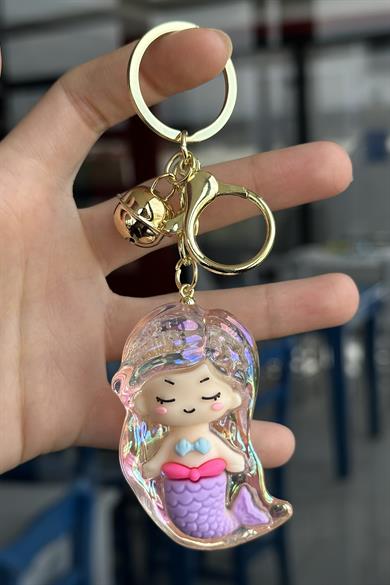 Pembe Renk Deniz Kızı Figürlü Anahtarlık