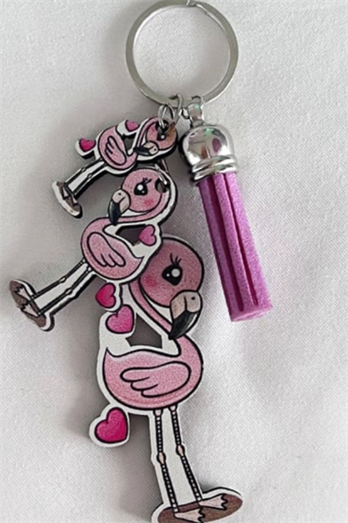 Pembe Renk Flamingo Figürlü Anahtarlık