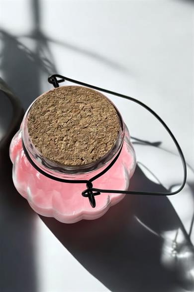 Pembe Renk Gül Kokulu Mum