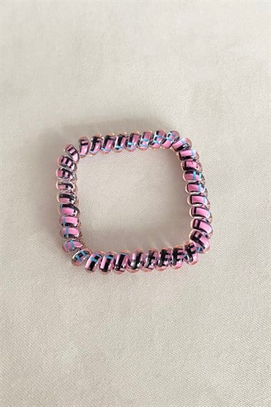 Pembe Renk Helezon Lastik Toka