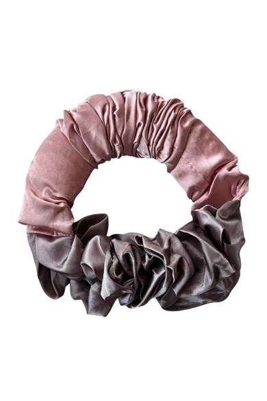 Pembe Renk Isısız Saç Şekillendirici Saç Sosisi Saten Toka