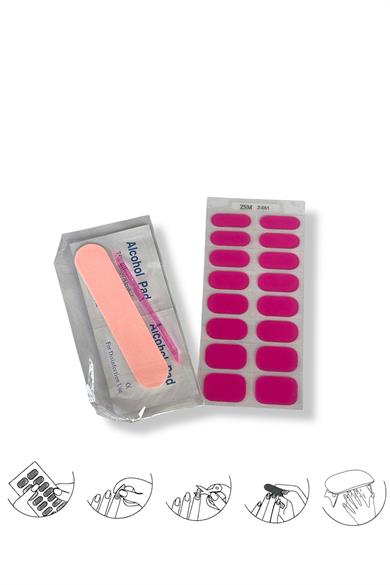 Pembe Renk Jel Tırnak Etiketi - Uv Ile Yapılan Poly Jel Sticker Sertleşen -Kürlenmiş Jel Tırnak Stickerı