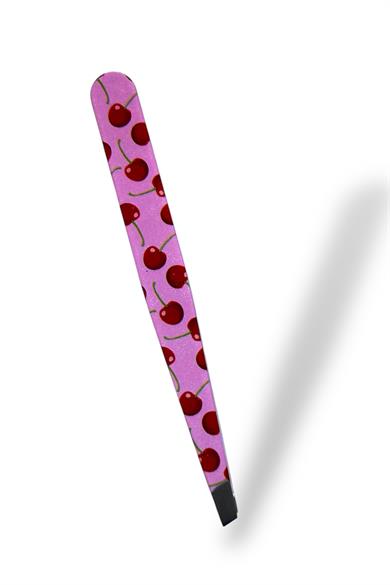 Pembe Renk Kiraz Desenli Çelik Cımbız
