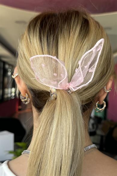 Pembe Renk Kurdele Figürlü Helezon Toka 