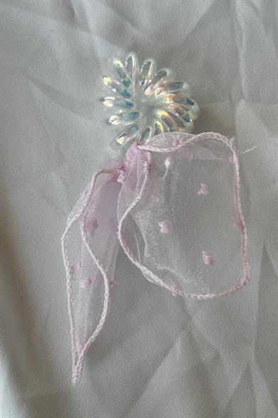 Pembe Renk Kurdele Figürlü Helezon Toka 