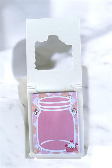Pembe Renk Pati Figürlü Yapışkanlı Not Kağıdı