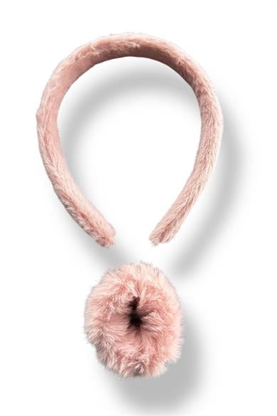 Pembe Renk Peluş Taç Ve Simit Toka Set