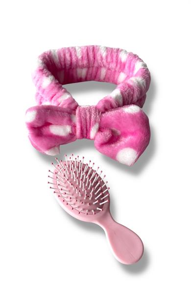 Pembe Renk Saç Bandı Ve Tarak Set