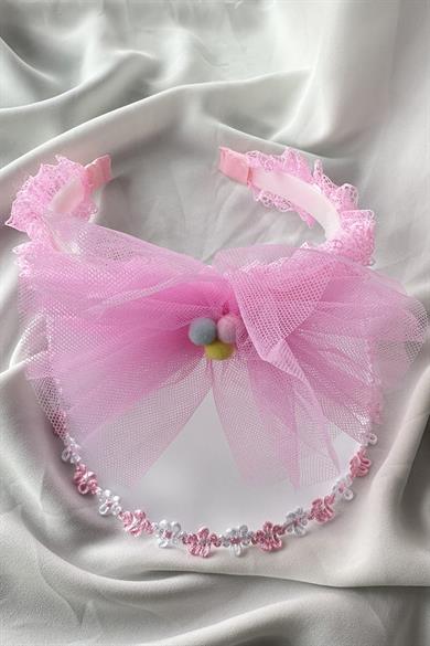 Pembe Renk Taçlı Vizör Şapka