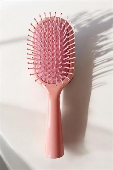 Pembe Renk Taş Ve Love Yazılı Saç Tarama Fırçası/ Tarak