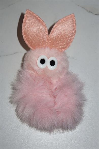 Pembe Renk Tavşan Figürlü Peluş Simit Toka