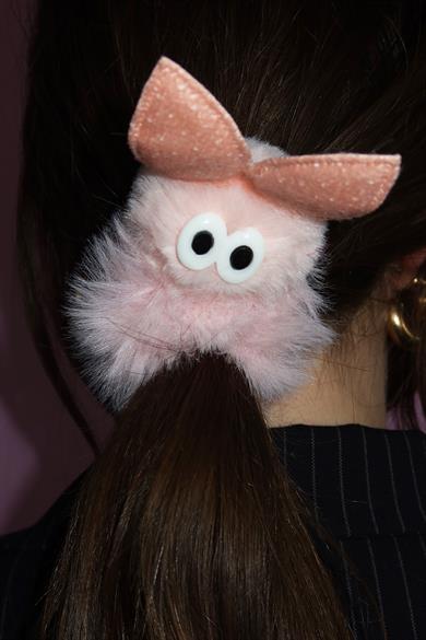 Pembe Renk Tavşan Figürlü Peluş Simit Toka