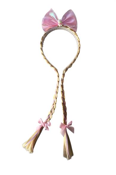 Pembe Renk Tavşan Figürlü Saç Detaylı Taç