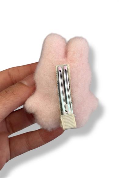 Pembe Renk Tavşan Figürlü Yan Toka