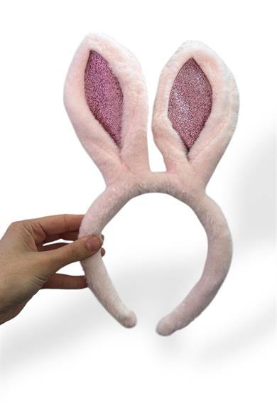 Pembe Renk Tavşan Kulağı Figürlü Peluş Taç