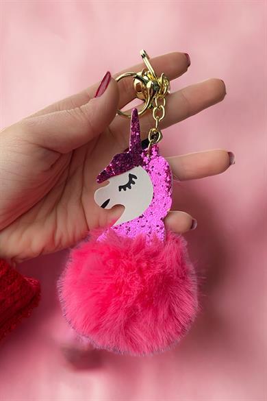 Pembe Renk Unicorn Figürlü Peluş Anahtarlık