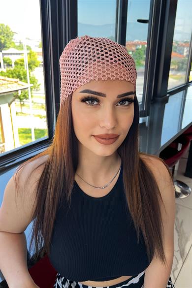 Pudra Pembe Renk Simli Fular