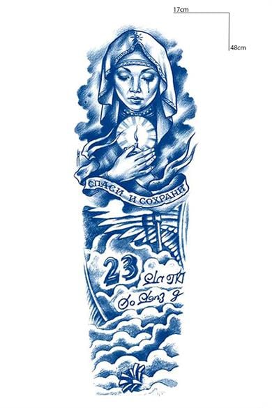 Rahibe Figürlü 12 Saat Sonra Kararan Geçici Kol Dövme Tattoo