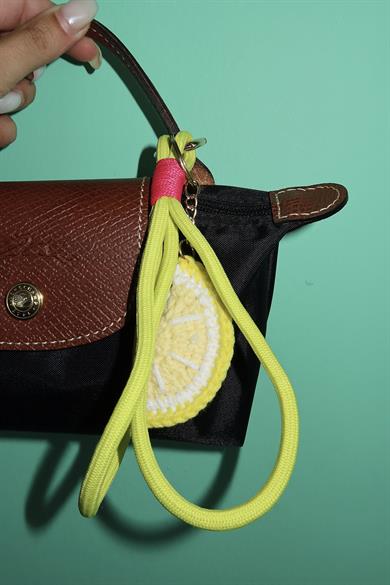 Sarı Renk Limon Figürlü Çanta Charm/ Anahtarlık
