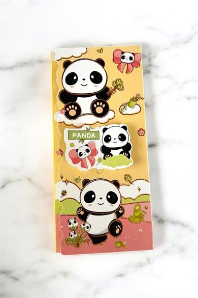 Sarı Renk Panda Figürlü Yapışkanlı Not Kağıdı