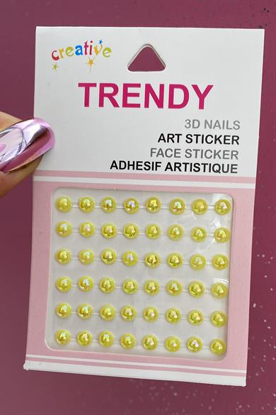 Sarı Renk Saç Vücut Ve Yüz Taşı Sticker