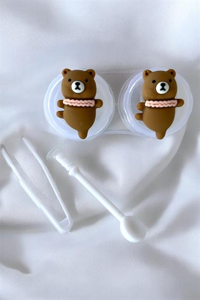 Şeffaf Renk Ayıcık Figürlü Lens Saklama Kutusu