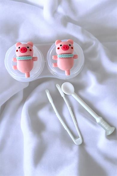 Şeffaf Renk Köpek Figürlü Lens Saklama Kutusu