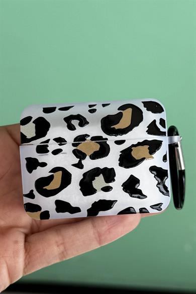 Şeffaf Renk Leopar Figürlü Airpods Pro Kılıf