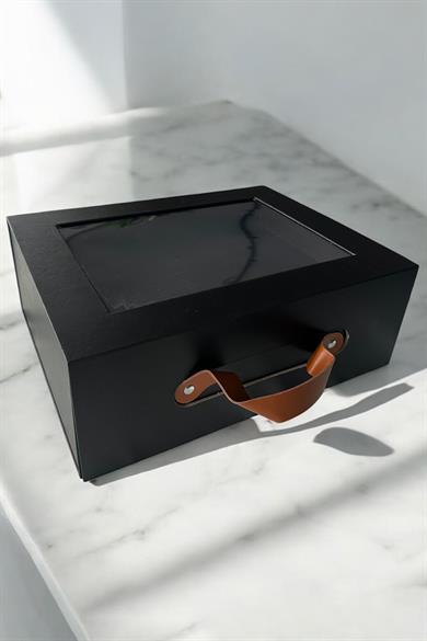 Siyah Renk Çanta Detaylı Çekmeceli Hediye Kutusu