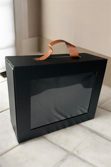 Siyah Renk Çanta Detaylı Çekmeceli Hediye Kutusu