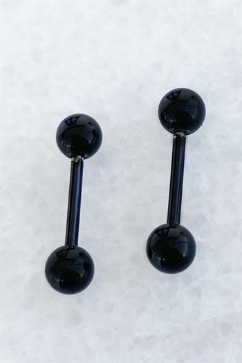 Black Color Straight Bar Piercing