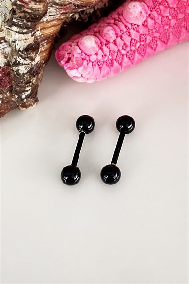 Black Color Straight Bar Piercing