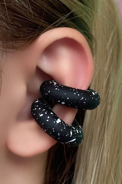 Siyah Renk Ear Cuff Küpe (Çift)
