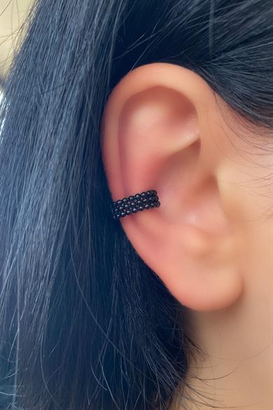 Siyah Renk Halka Ear Cuff (Çift)