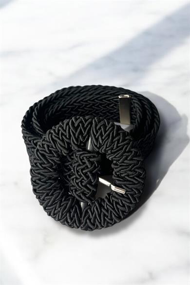 Siyah Renk Hasır Kadın Kemer