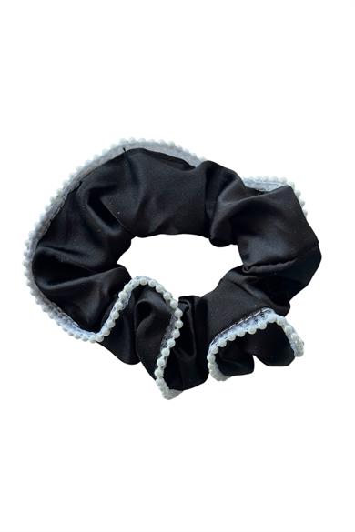 Siyah Renk İnci Detaylı Simit Toka